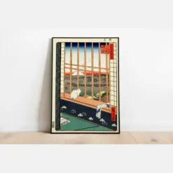 Japanese Cat Print Cat Art Sakura Minefields By Hiroshi Print Style Cat Poster Asian Wall Art