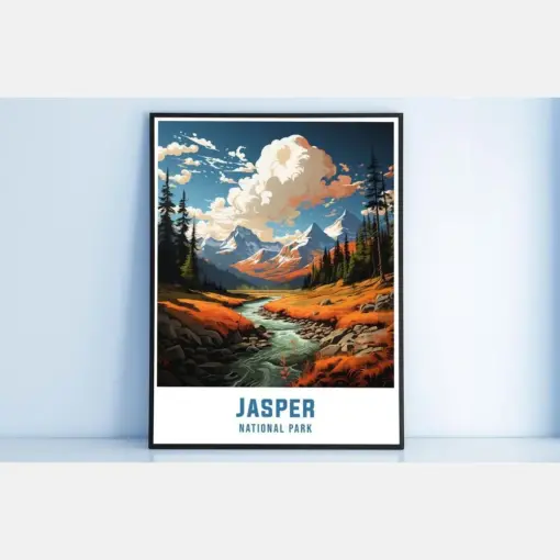 Jasper National Park Travel Posters Wall Art Print Framed Gifts Bedroom Albert Large Framed Vacation Home Decor Wall Hangings Living Room