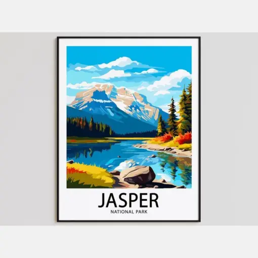 Jasper Travel Poster Jasper Print National Park Art Print Jasper Gift Jasper Wall Art Jasper Artwork National Park Decor