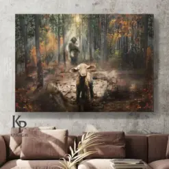 Jesus And Lamb No Words Loss Lamb Art Canvas Jesus Running After A Lost Lamp Jesus And Lamb Art Canvas Christmas 2023 Artist
