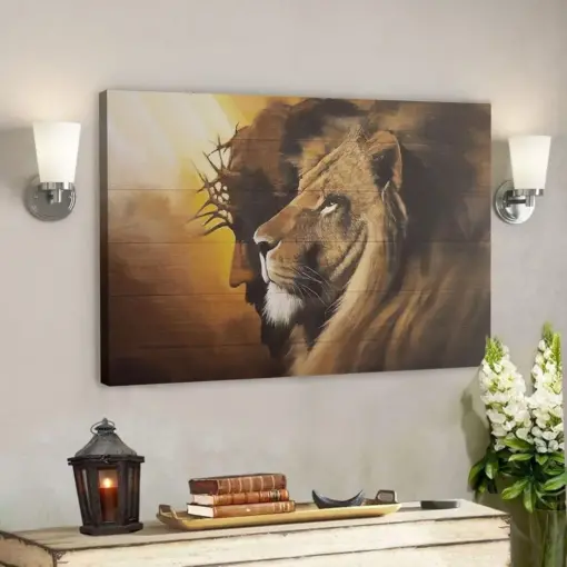 Jesus God Landscape Canvas Prints - God Wall Art - The Lion Of Judah - Jesus Canvas Art - Bible Verse Canvas Wall Art - Scripture Canvas