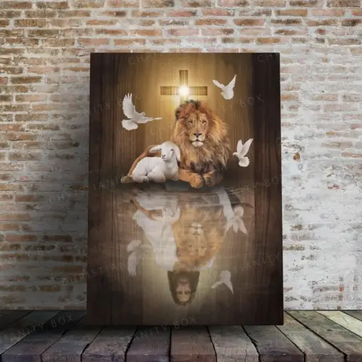 Jesus Lion And Lamb Jesus Portrait Canvas Print - Christian Wall Art Can