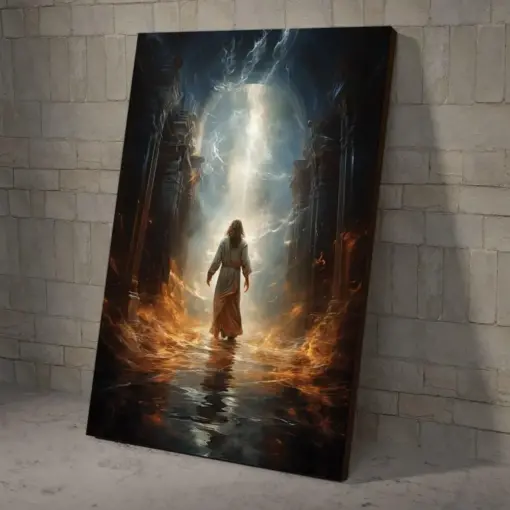 Jesus Walking Through The Gate Poster And Canvas