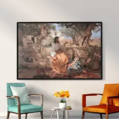 Jesus With Martha And Mary By Henry Wall Art Reproduction Catholic Painting Print