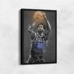 Joel Embed Poster Neon Effect Philadelphia Hers Basketball Hand Made Poster Canvas Print Kids Wall Art Man Cave Gift Home Decor