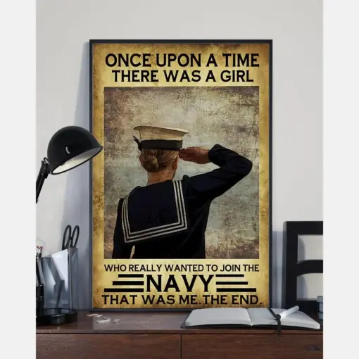 Join The Navy Canvas Prints Once Upon A Time There Was A Girl Vintage Wall Art Gifts Vintage Home Wall Decor Canvas