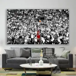 Jordan Last Shot Canvas Motivational Canvas Art Man Cave Wall Decor Famous Printed Gym Printed Famous Basketball Players Xmas Gift