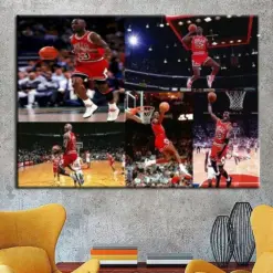 Jordan Slam Dunk Basketball Canvas Wall Art Home Decor Jordan Canvas Print Large Canvas Home Gift Rolled Canvas Or Ready To Hang Canvas