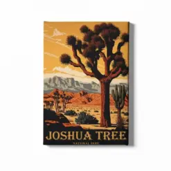 Joshua Tree National Park Canvas Art Prints Travel Lover Wall Art Us National Park Print Travel Poster Minimalist Poster Wall Decor