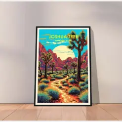 Joshua Tree National Park Poster Joshua Tree Poster Joshua Tree Print Travel Posters Travel Gifts Illustration Art Us National Park