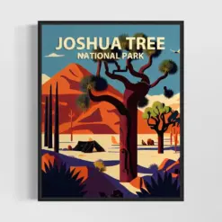 Joshua Tree National Park Retro Art Print Joshua Tree National Park Illustration Joshua Tree National Park Vintage Minimal Design Poster