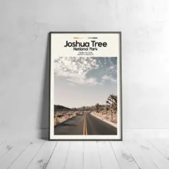 Joshua Tree Poster - Oil Painting Technique | Usa National Park Wall Art | & Printed Travel Prints | Animalistic Home Decor