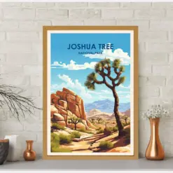 Joshua Tree Travel Poster Joshua Tree Art National Park Poster Abstract Poster Travel Art Cityscape Painting Hight Quality Home Decor