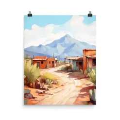 Juju Watercolor Print | Argentina Travel Gift | Indian Landscape Decor | Andes Mountains Wall Art | Argentines Nature | South American Town