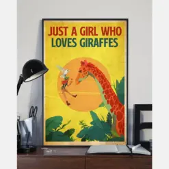 Just A Girl Who Loves Giraffes Canvas Prints Vintage Wall Art Gifts Vintage Home Wall Decor Canvas