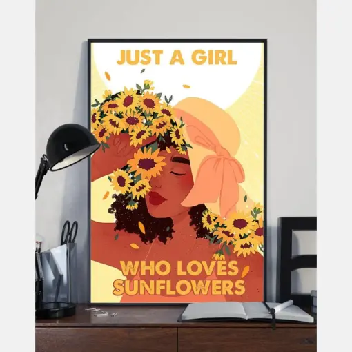 Just A Girl Who Loves Sunflowers Canvas Prints Vintage Wall Art Gifts Vintage Home Wall Decor Canvas