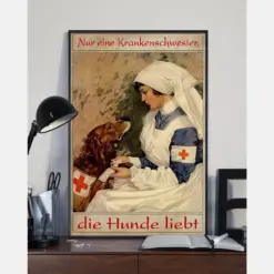 Just A Nurse Who Loves Dogs Canvas Prints Vintage Wall Art Gifts Vintage Home Wall Decor Canvas