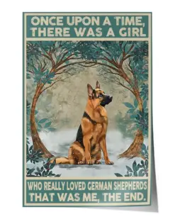 Once upon a time, there was a girl Wall Decor Artwork Print Poster Wall Art Print Home Decor Vintage - Satin Portrait Poster