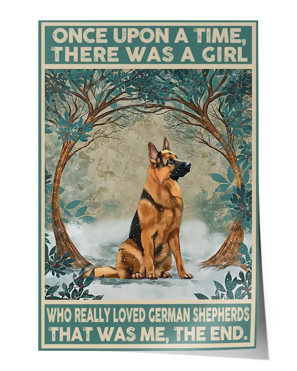 Once upon a time, there was a girl Wall Decor Artwork Print Poster Wall Art Print Home Decor Vintage - Satin Portrait Poster
