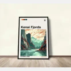 Kensi Fjords National Park Poster Kensi Fjords Poster Kensi Fjords Print National Park Art Illustration Art Wall Hanging Travel Gifts