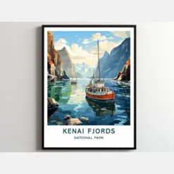 Kensi Fjords Travel Print Wall Art Kensi Fjords Wall Hanging Home Decor Kensi Fjords Gift Art Lovers National Park Art Poster