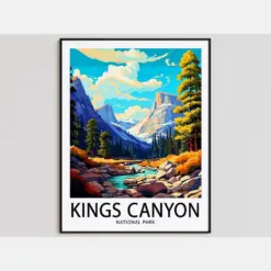 Kings Canyon Travel Poster Kings Canyon Print National Park Art Print Kings Canyon Gift Kings Canyon Wall Art Kings Canyon Artwork