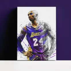 Kobe Abstract Illustration Wall Art Nba Legends Canvas Art Kobe Bryant Poster Framed Canvas Print Gift For Kobe And Basketball Fans