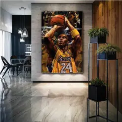 Kobe Bryant Black Mamba Basketball Nba Roll Up Canvas Stretched Canvas Art Framed Wall Art Painting