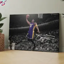 Kobe Bryant Bryant Shot Canvas Basketball Canvas Basketball Wall Art Framed Kobe Bryant Signature Canvas