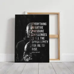 Kobe Bryant Canvas Motivational Decor Basketball Wall Art Office Decor Mamba Mentality Wall Art Poster Inspirational Wall Art Quote Print