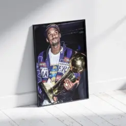 Kobe Bryant Championship Poster Print - Nba Basketball Lakers Canvas Wall Art Mamba Mentality