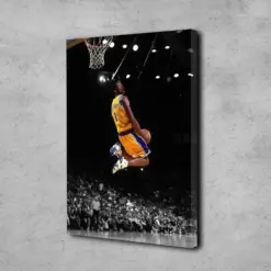 Kobe Bryant Poster Basketball Player Wall Art Kobe Bryant Canvas Los Angeles Lakers Nba Fan Gift Sports Room Decor Dunk Poster Print