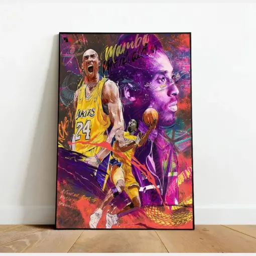 Kobe Bryant Poster Basketball Wall Art Nba Poster Print Rolled Canvas Print Gifts For Basketball Wall Art Decor