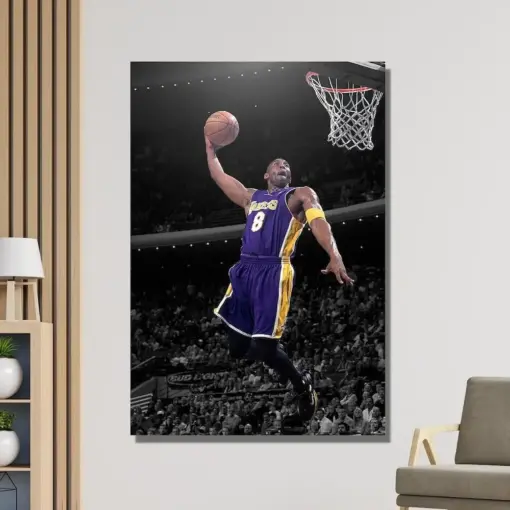 Kobe Bryant Print Art Kobe Bryant Canvas Wall Poster Inspired Famous Basketball Legends Motivational Quote High Quality Canvas Ready To Hang