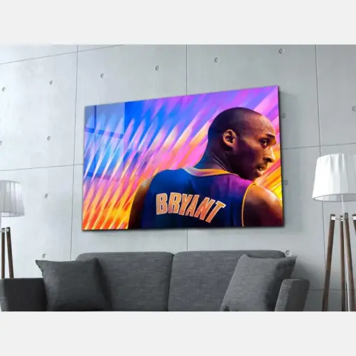 Kobe Bryant Tempered Glass Wall Art I Nba Basketball Kobe Bryant Poster I Inspirational Wall Art I Sport Wall Art I Nba Glass Wall Decor