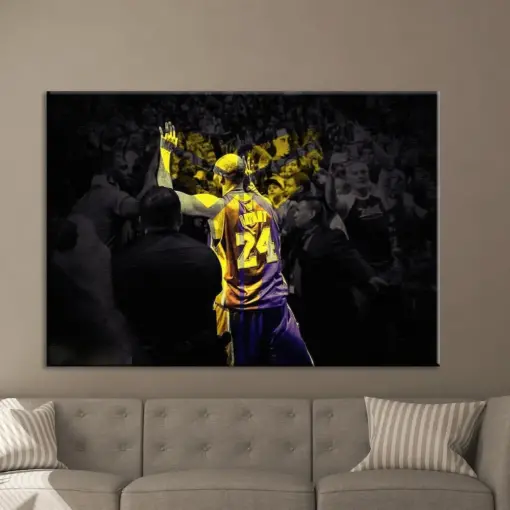 Kobe Greets The Audience Kobe Bryant Artwork Poster Art Kobe Bryant Canvas Wall Art Nba Basketball Legend Canvas Wall Art