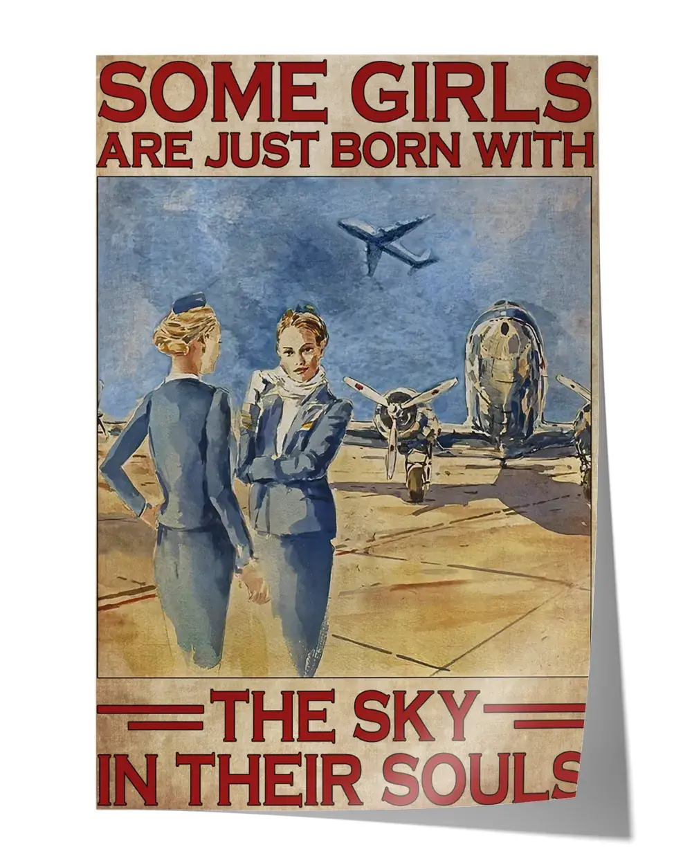 Some Girls Are Just Born With The Sky In Their Sould Poster Wall Decor Artwork Print Poster Wall Art Print Home Decor Vintage - Satin Portrait Poster