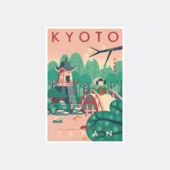 Kyoto Japan Glee Art Print Poster From Travel Artwork By Travel Artist Benjamin We Bunch