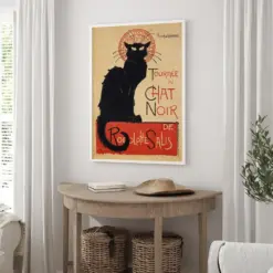 La Bourne Du Chat Noir Wall Art Print Vintage Black Cat Poster Reproduction For Home Decor And Gift Alexander Artwork