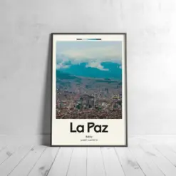 La Paz Poster - Oil Painting Technique | South American Wall Art | & Printed Travel Prints | Animalistic Home Decor