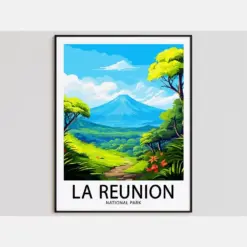 La Reunion Travel Poster La Reunion Print National Park Art Print La Reunion Gift La Reunion Wall Art La Reunion Artwork National Park Decor