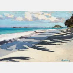 Laila Beach Walk Rahul Hawaii Matted Art Print Fit 8 I 10 Frame