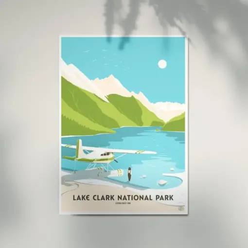 Lake Clark National Park Poster Retro Vintage Travel Poster Home Decoration Travel Gifts Idea Not Frame