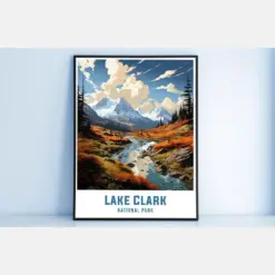 Lake Clark National Park Travel Posters Wall Art Print Framed Gifts Bedroom Alaska Large Framed Vacation Home Decor Wall Hanging Living Room