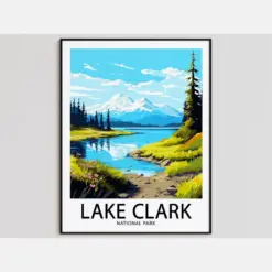 Lake Clark Travel Poster Lake Clark Print National Park Art Print Lake Clark Gift Lake Clark Wall Art Lake Clark Artwork National Park Decor