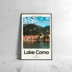 Lake Como Poster - Oil Painting Technique | Lakes Wall Art | & Printed Travel Prints | Animalistic Home Decor