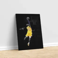 Lakers Number 24 Man Canvas Dream Team Captain Wall Art Come Bryant Themed Canvas Basketball Wall Decor Sports Canvas Kids Room Decor