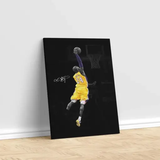 Lakers Number 24 Man Canvas Dream Team Captain Wall Art Come Bryant Themed Canvas Basketball Wall Decor Sports Canvas Kids Room Decor