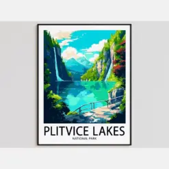 Lakes Travel Poster Lakes Print National Park Art Print Lakes Gift Lakes Wall Art Lakes Artwork