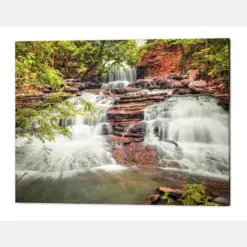 Lanyard Creek Falls Bella Vista Northwest Arkansas Spring Nature Wall Art Dark Mountains Landscape Prints Beautiful Waterfalls